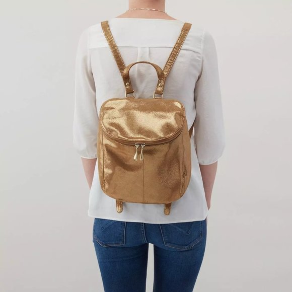NWT New Hobo River Backpack Dusty Blue Leather Retired Rare Bags | Nwt New Hobo River Backpack Shimmer Leather Retired  main image 3